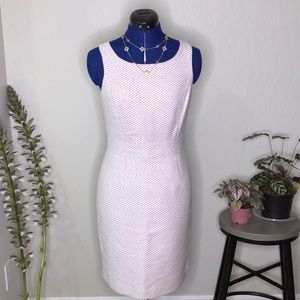 BANANA REPUBLIC Dress • size 4 • pink and white delicate check pattern